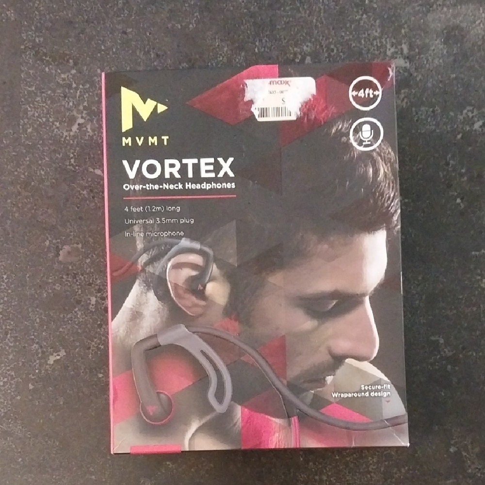 MVMT Vortex Over-the-Neck Headphones — Black with Pink Accents-New In Box